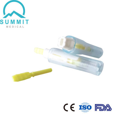 قناة أمان لمرة واحدة مع آلية طعنة تلقائية 26G 1.8mm الأصفر
