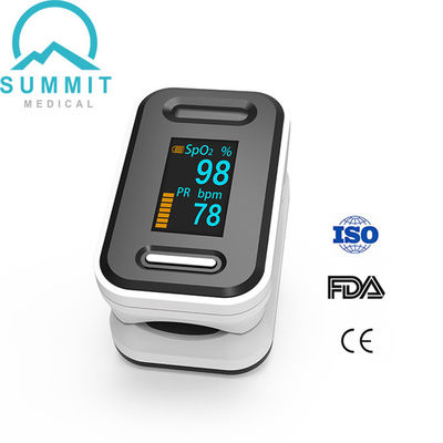 TUV CE ISO FDA بطرف الإصبع مقياس التأكسج النبضي معلمة الشكل الموجي أسود أبيض