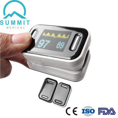 TUV CE ISO FDA بطرف الإصبع مقياس التأكسج النبضي معلمة الشكل الموجي أسود أبيض