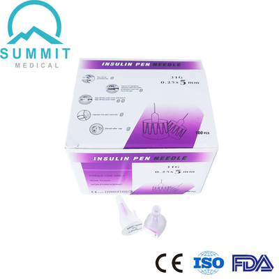 إبر الأنسولين السكري مع إبر قلم رفيعة جدًا لحقن الأنسولين المريح 31G 5mm