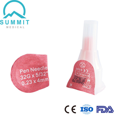 32G 4mm إبر القلم لأقلام الأنسولين 100 قطعة لون الخوخ