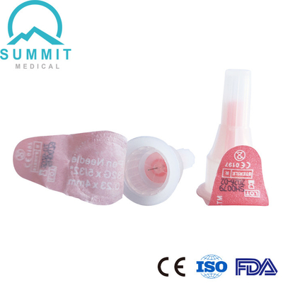 32G 4mm إبر القلم لأقلام الأنسولين 100 قطعة لون الخوخ