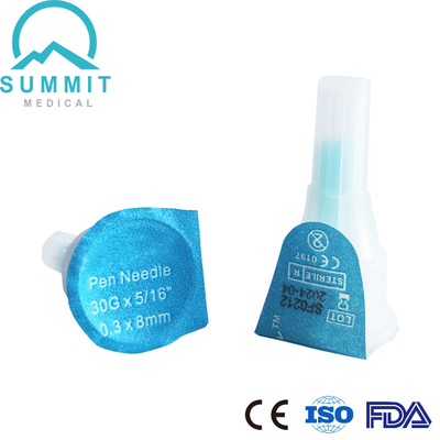 إبر الحقن الطبية المعقمة للأنسولين 30G X 5/16 `` 0.3x8mm